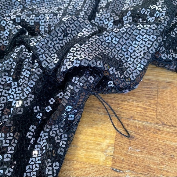 BA Nites by Melanie Lyne Black Sequins Mini Cocktail Dress Boat Neck Size 6 - Picture 8 of 10